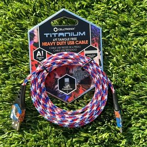 Celltronix Titanium 6ft tangle free Heavy Duty USB Cable, Type-C Connector